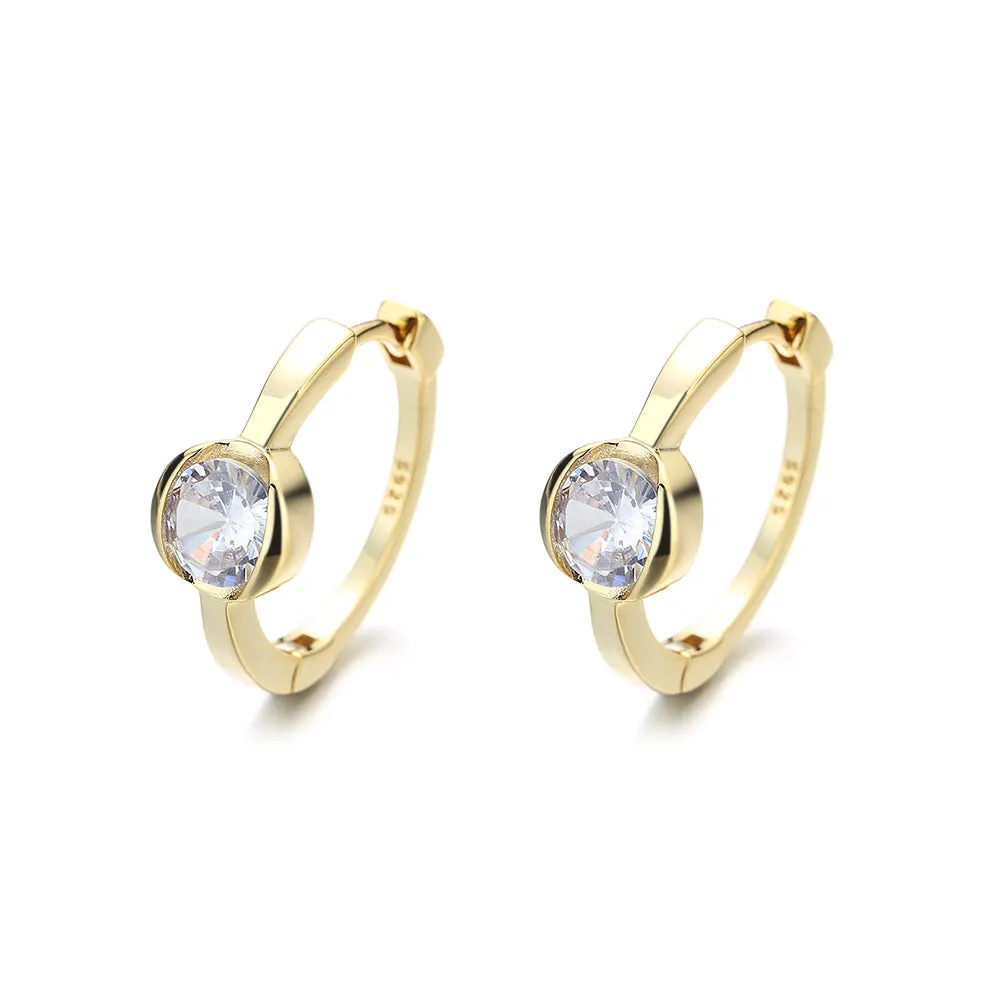 14K Gold Pettie Huggie Hoop Earring