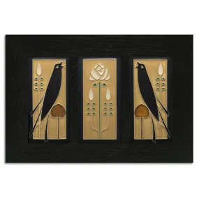 4x8 Songbirds Framed Tile Set in Golden