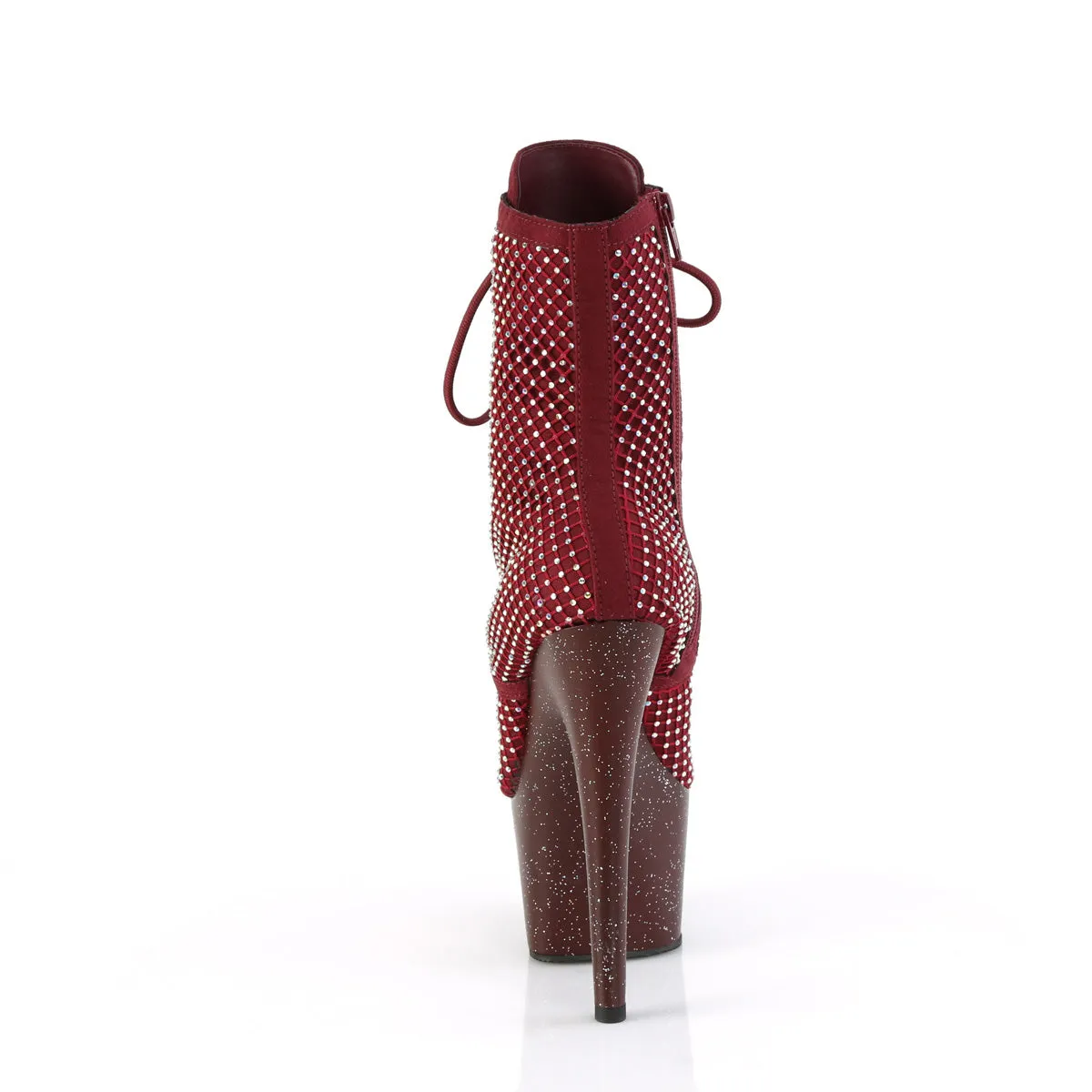 7 Inch Heel ADORE-1020RM Burgundy Rhinestone