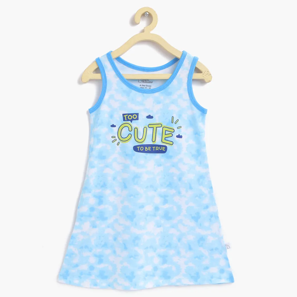 A-line Dress - Tie-Dye Blues (1-2 years)