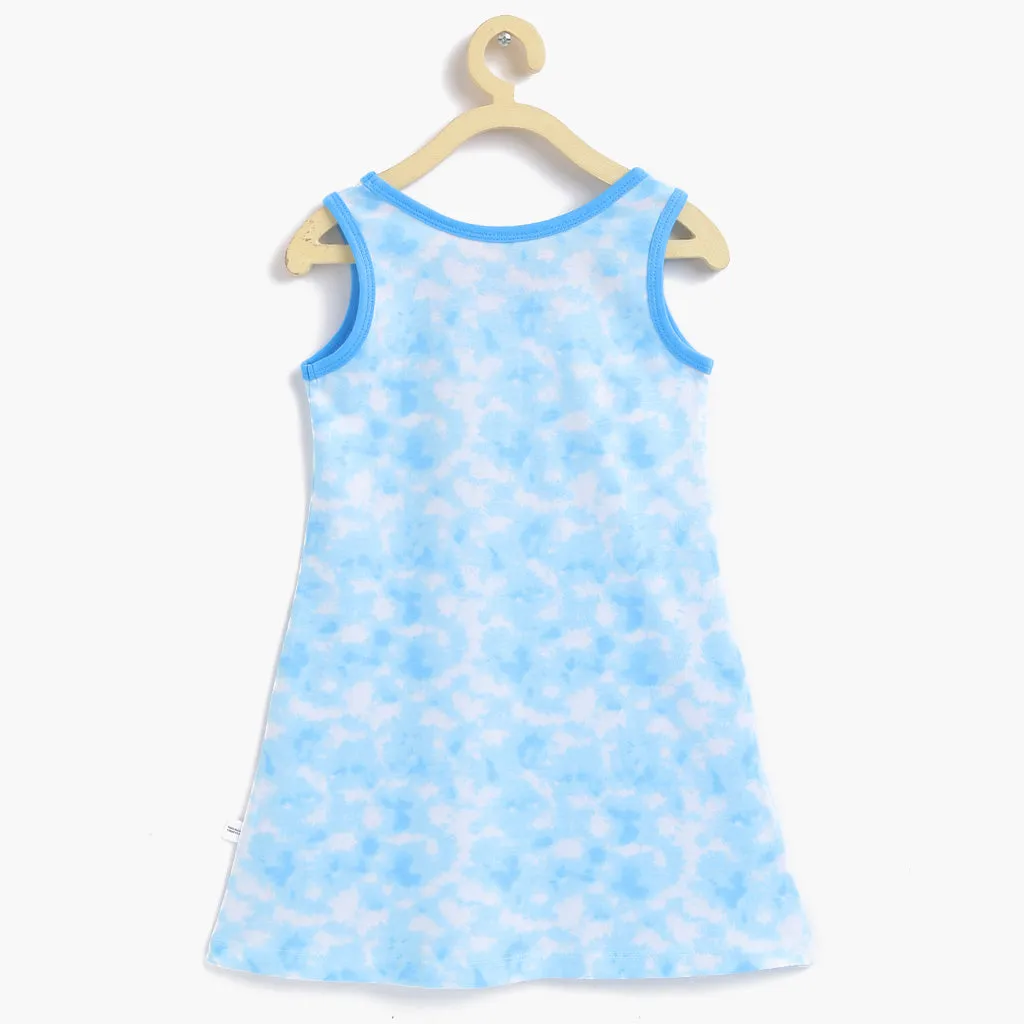 A-line Dress - Tie-Dye Blues (1-2 years)