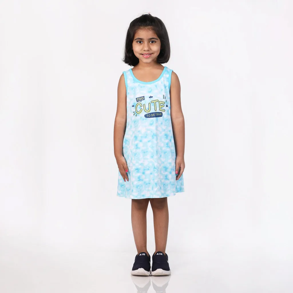 A-line Dress - Tie-Dye Blues (1-2 years)