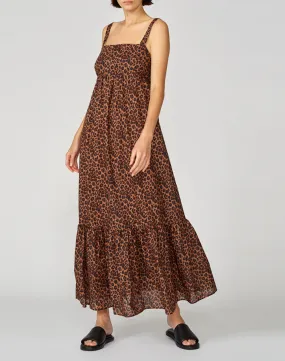 ABITO IN COTONE MUSLIN CON STAMPA LEOPARDATA