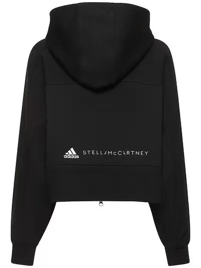 adidas by Stella McCartney  |Long Sleeves Plain Cotton Logo Cropped Tops