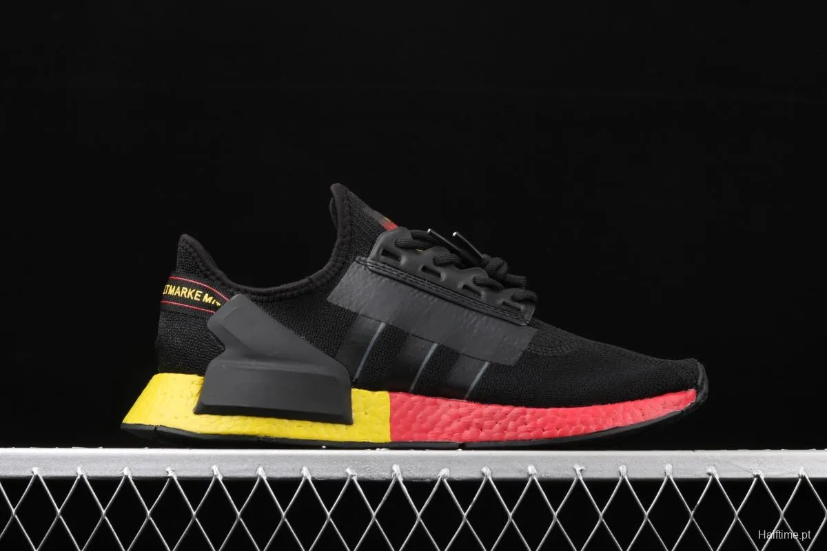 Adidas NMD R1 Boost V2 FX4149 second generation elastic knitted surface popcorn running shoes