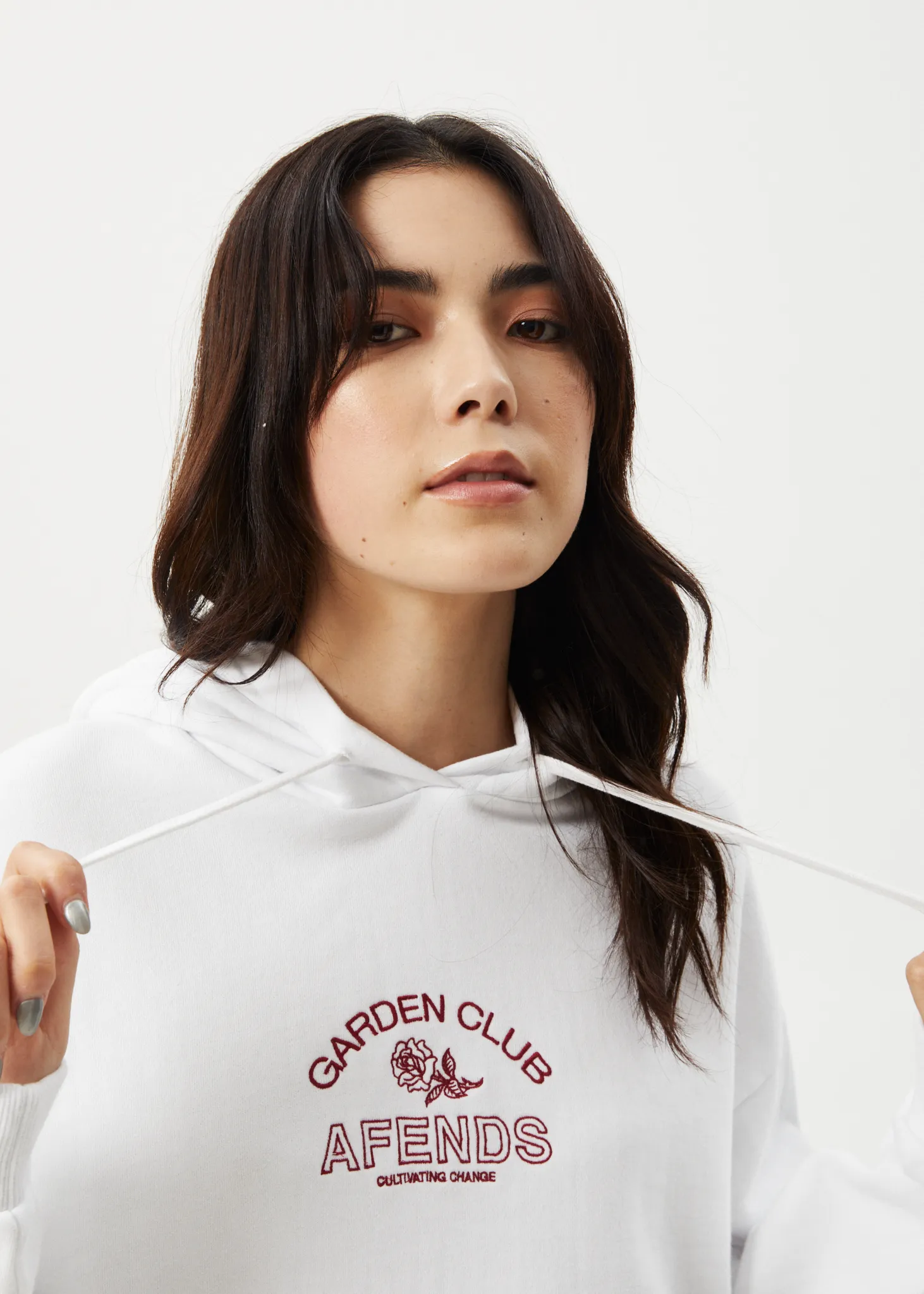 AFENDS Womens Cultivate - Pull On Hood - White