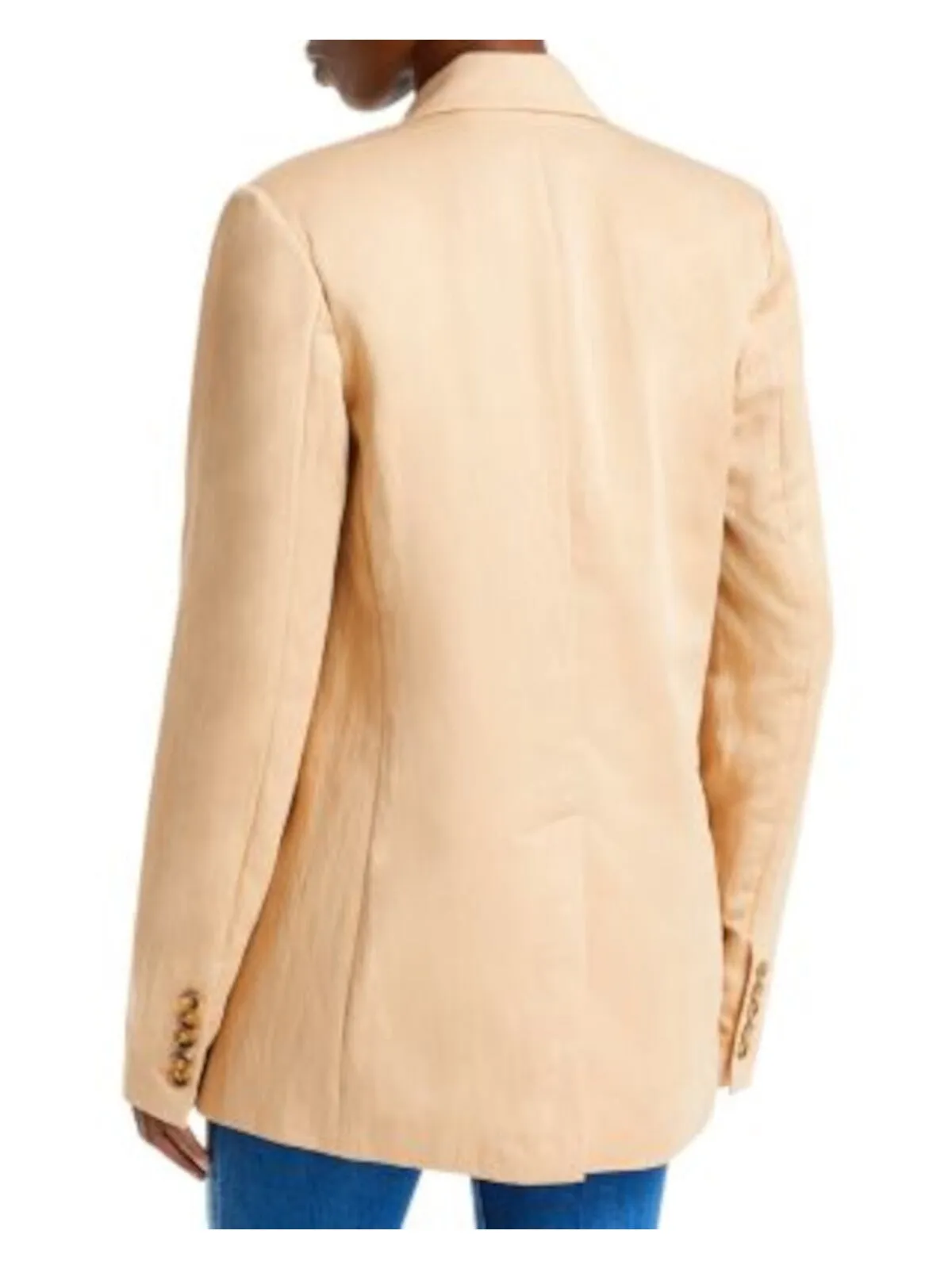 A.L.C. Womens Beige Pocketed Lined Back Vent Wear To Work Blazer Jacket