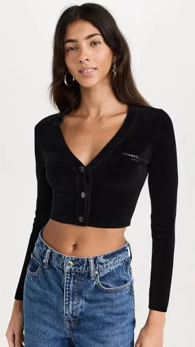 Alexander Wang  |Casual Style Corduroy Long Sleeves Plain Logo Cropped Tops