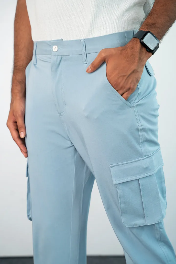 Arctic Blue Stretch Cargo Pants