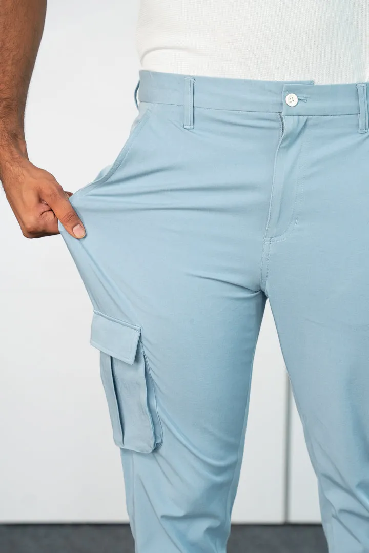 Arctic Blue Stretch Cargo Pants