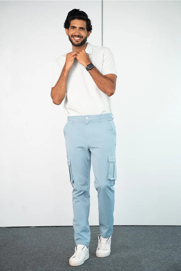 Arctic Blue Stretch Cargo Pants