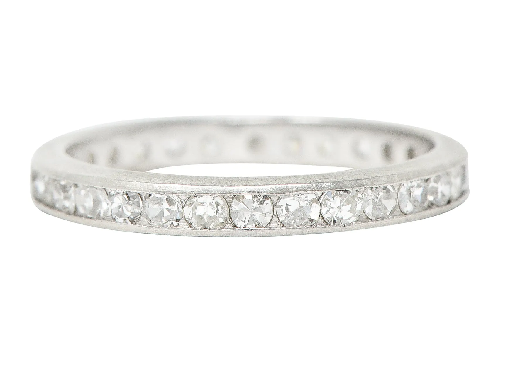 Art Deco 0.50 CTW Diamond Platinum Eternity Channel Band Ring