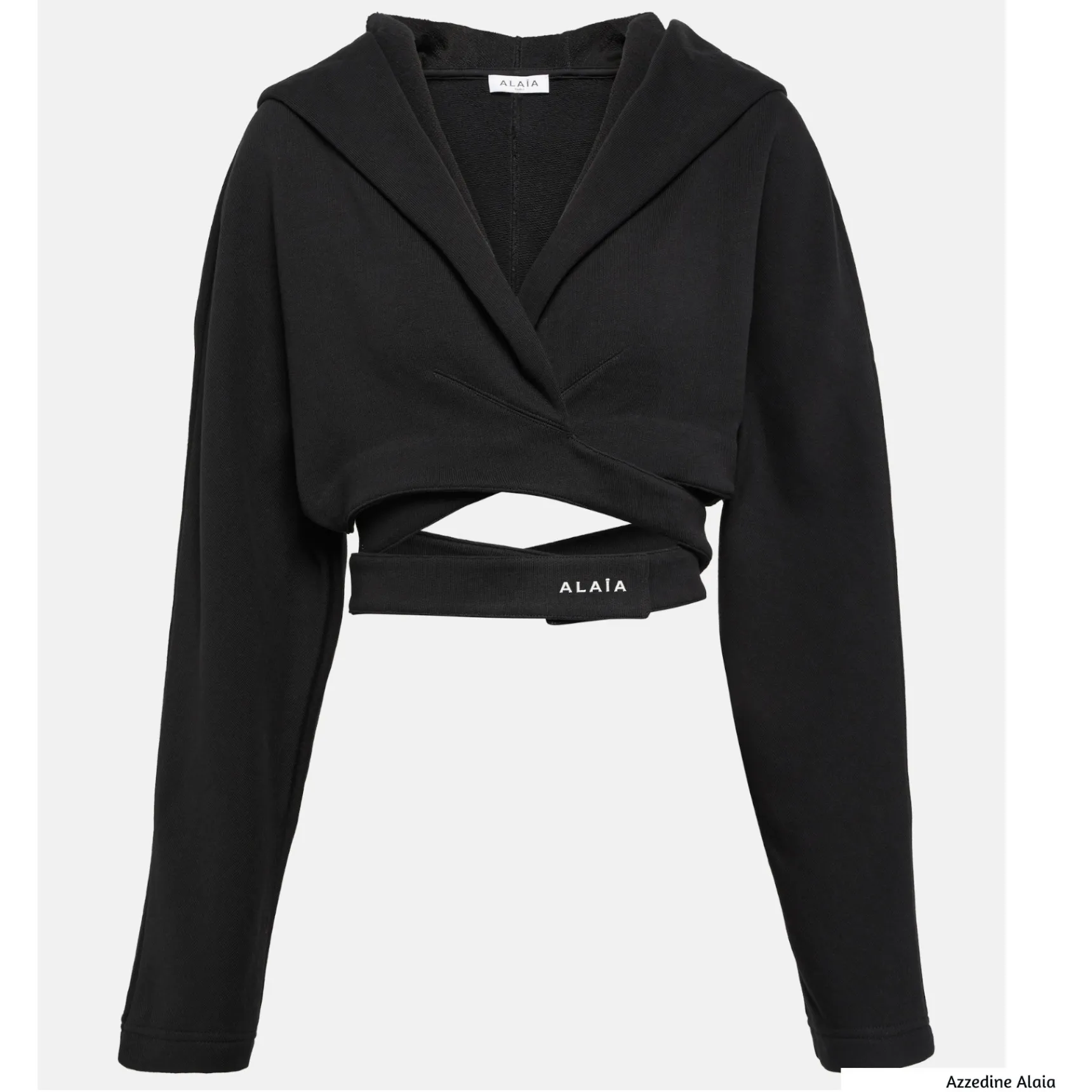 Azzedine Alaia  |Long Sleeves Plain Cotton Logo Cropped Tops