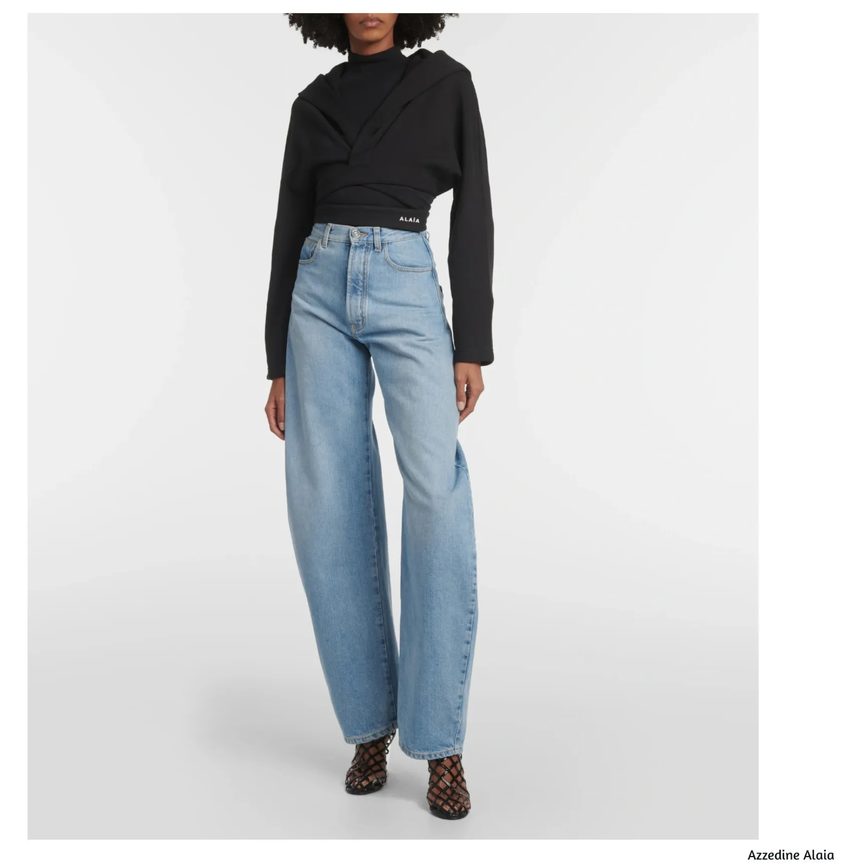 Azzedine Alaia  |Long Sleeves Plain Cotton Logo Cropped Tops