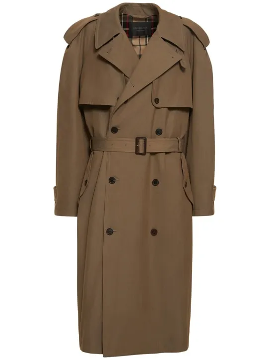 Balenciaga   Oversized wool & cotton trench coat 