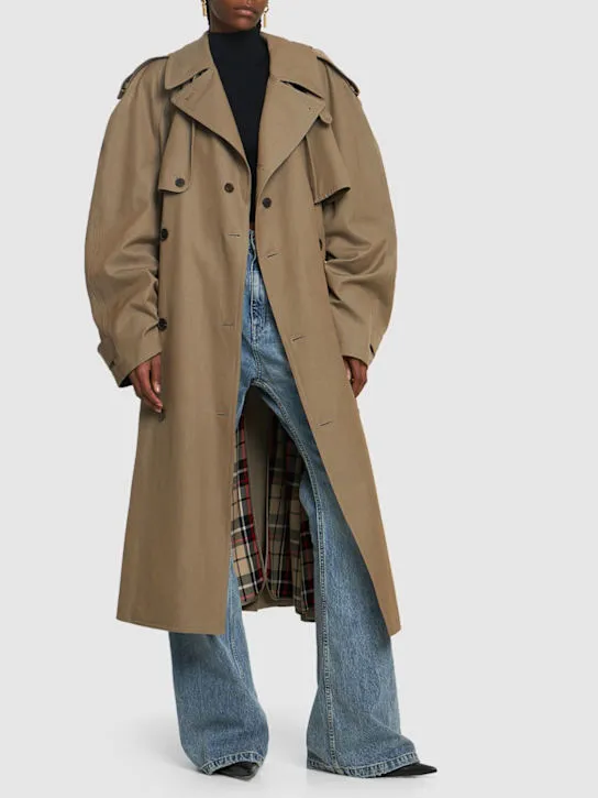 Balenciaga   Oversized wool & cotton trench coat 