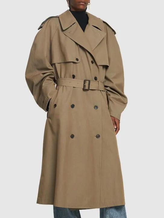 Balenciaga   Oversized wool & cotton trench coat 