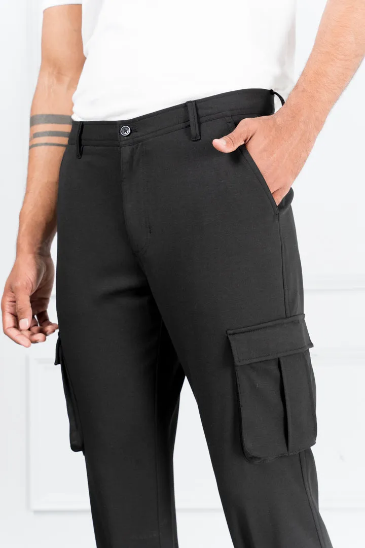 Bangalore Black Power-Stretch Cargo Pants