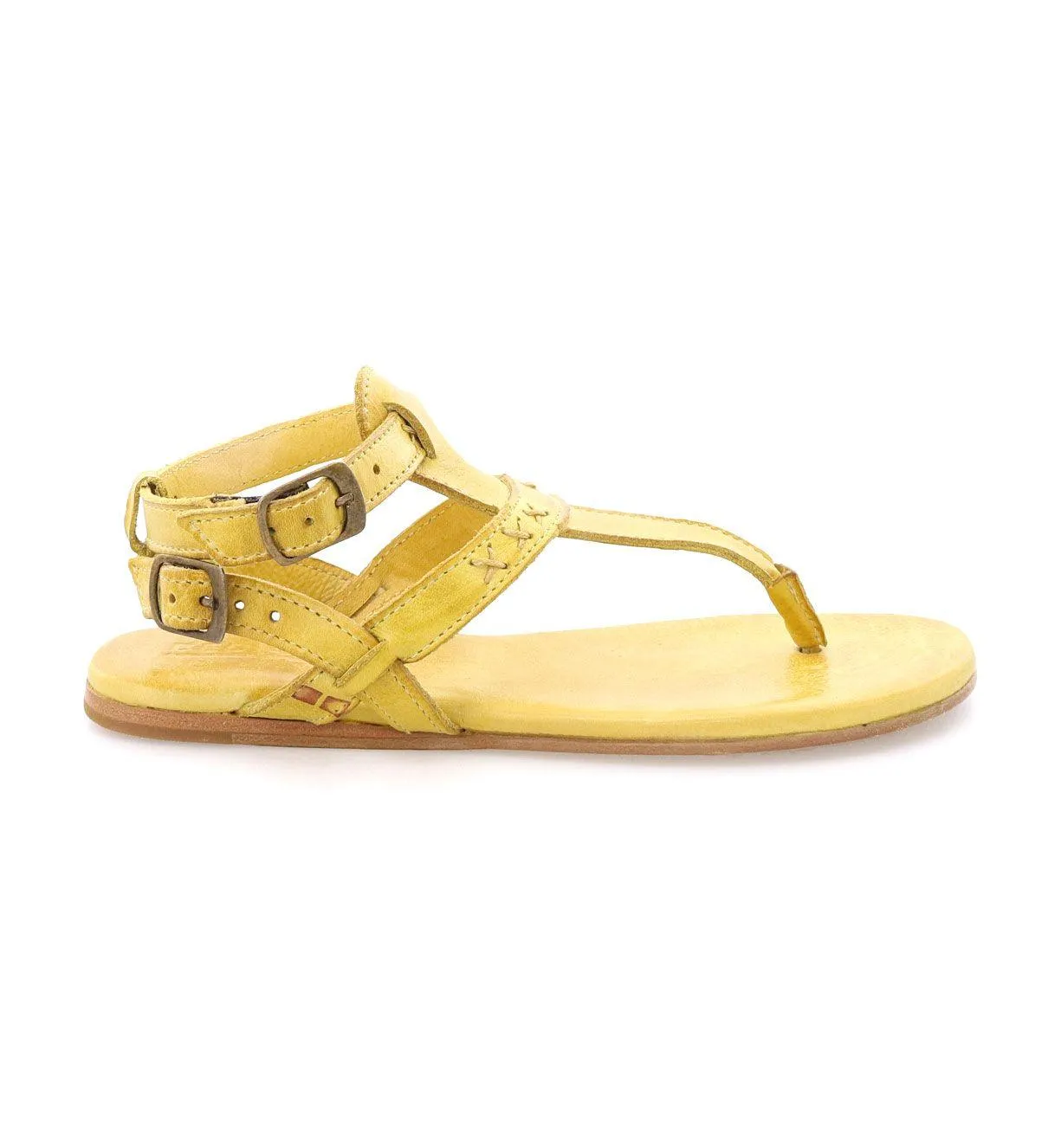 Bed Stu Women's Moon Lemon Yellow Leather Sandals F373152-LEMD