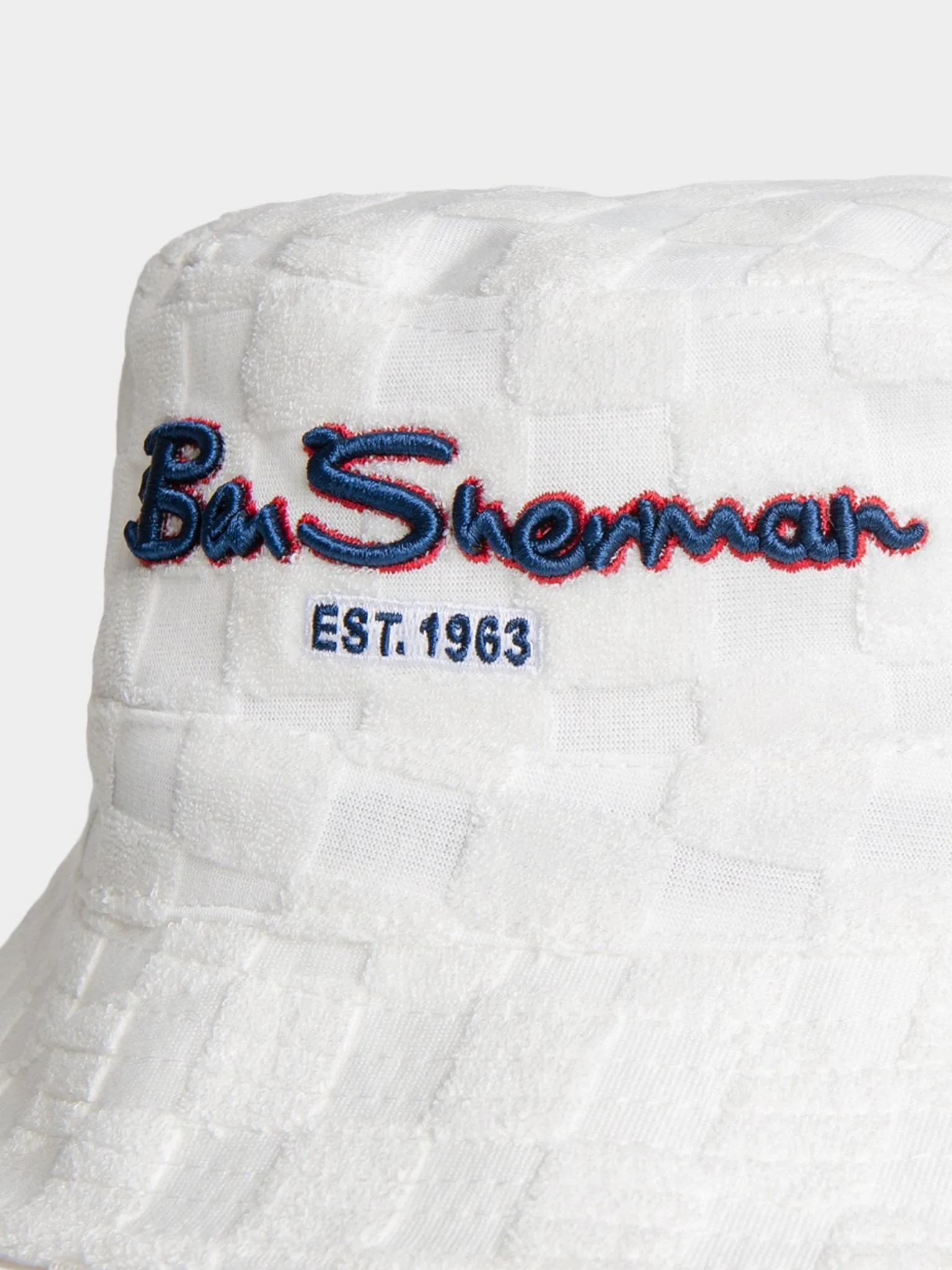 Ben Sherman Bshead023 Towelling Bucket Hat White