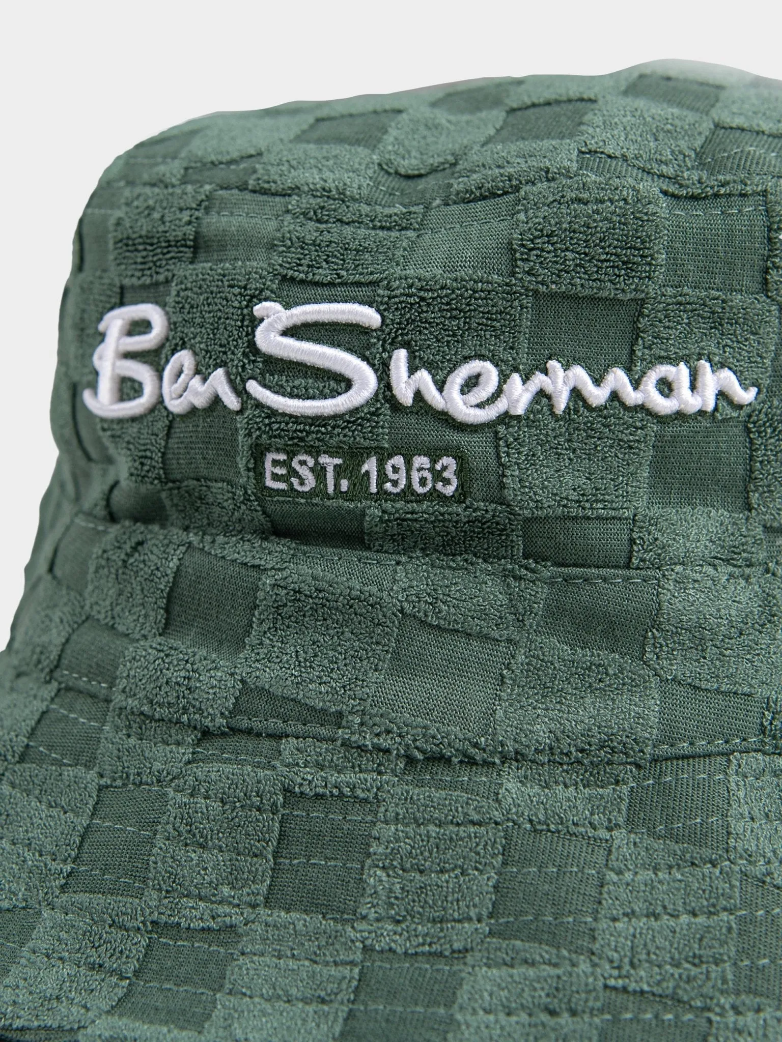 Ben Sherman Bshead026 Mens Towelling Bucket Hat Fern