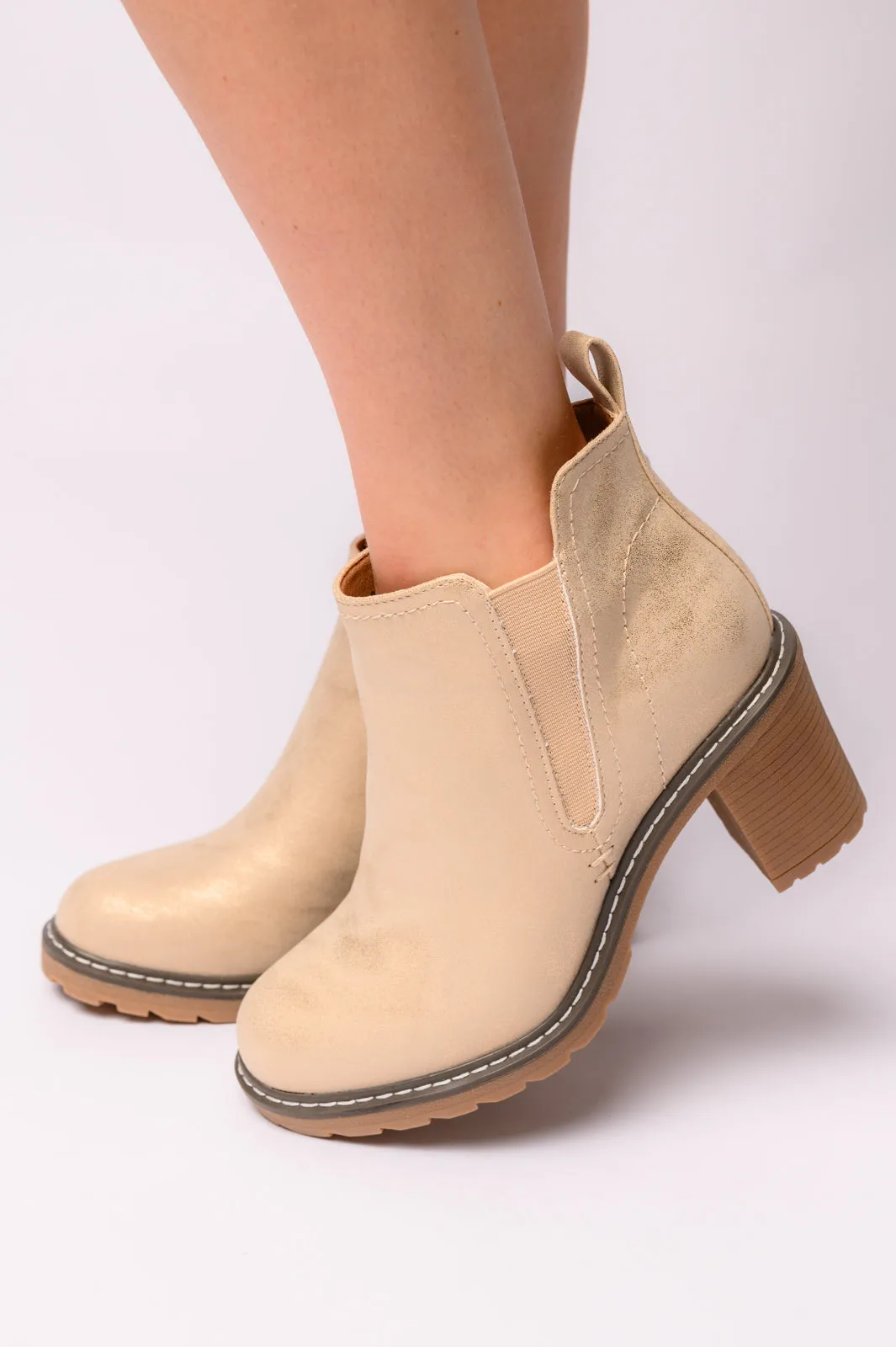 Bite Me Bootie in Gold Corkys