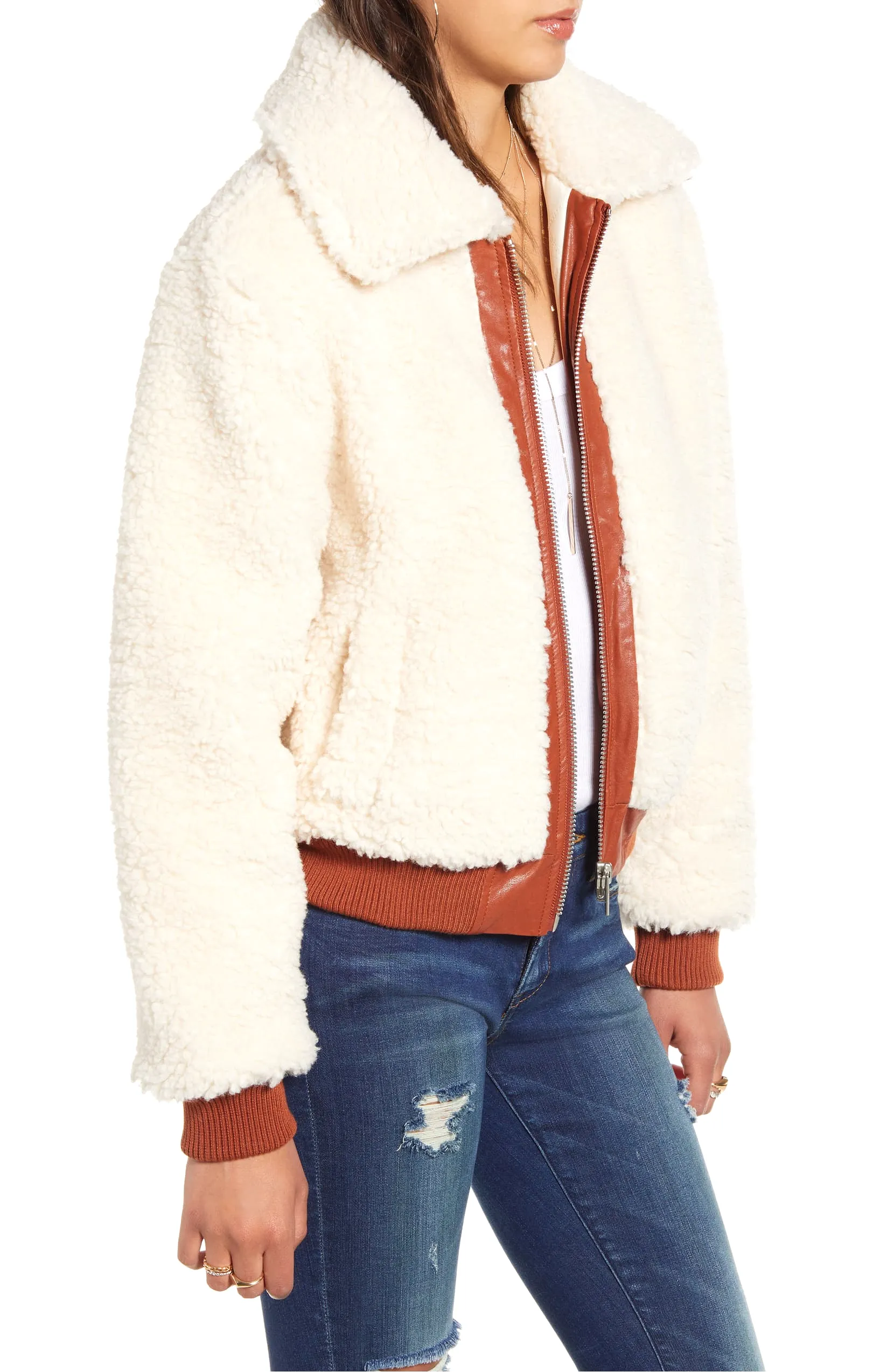 Blank NYC Faux Shearling Crop Jacket