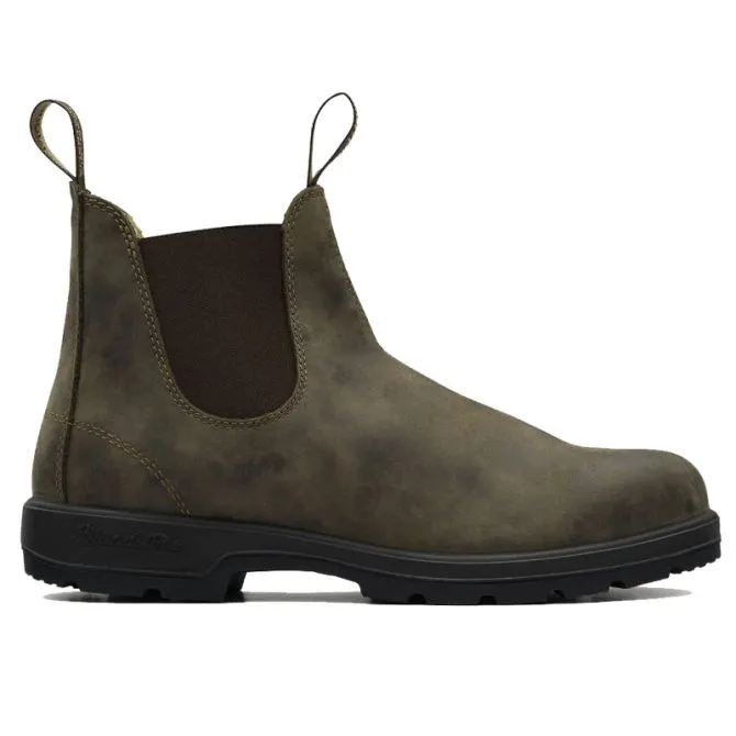 BLUNDSTONE 585 SIDE BOOT BLINED RUSTIC BROWN