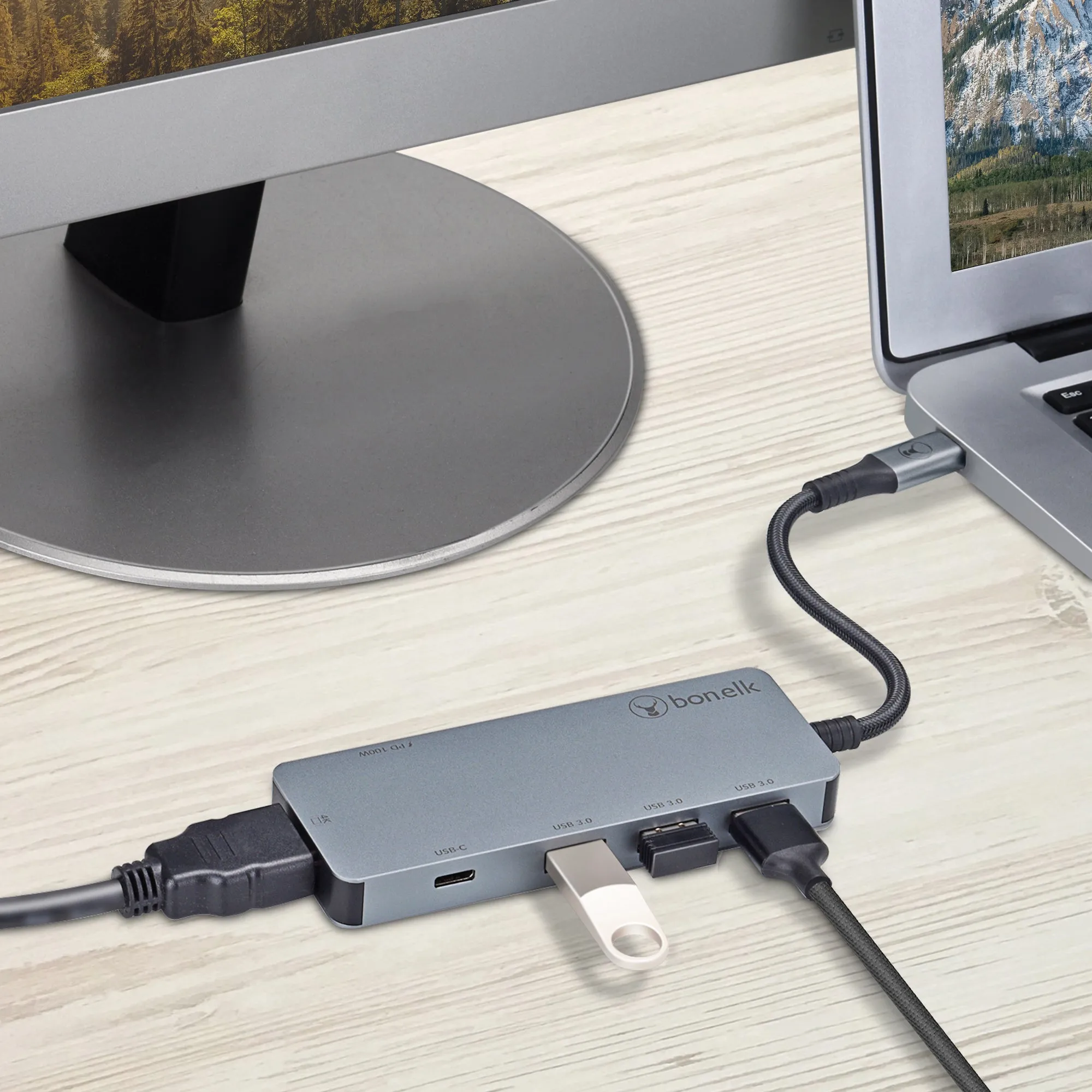 Bonelk Long-Life USB-C to 6-in-1 Multiport Hub (Space Grey)