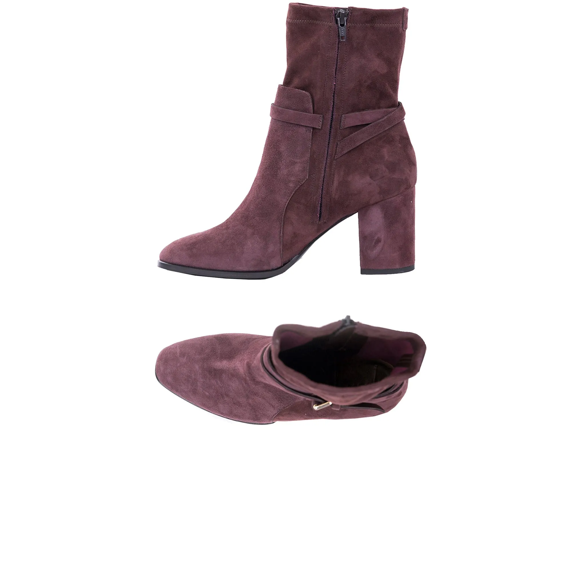 Bootie Camoscio Stretch Burgundy