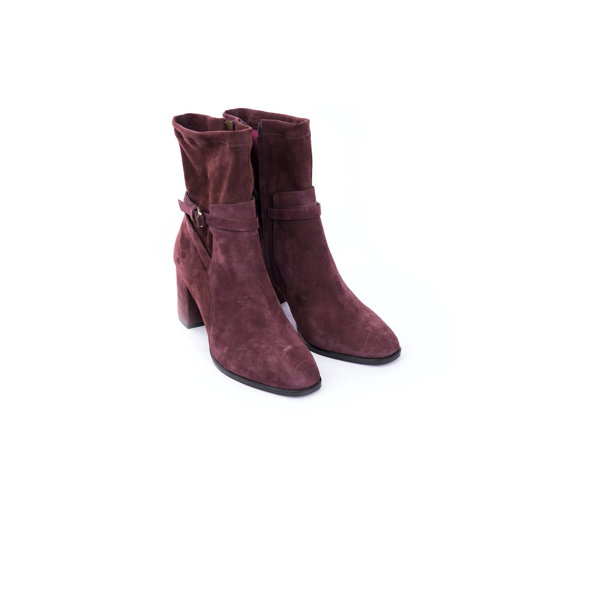 Bootie Camoscio Stretch Burgundy