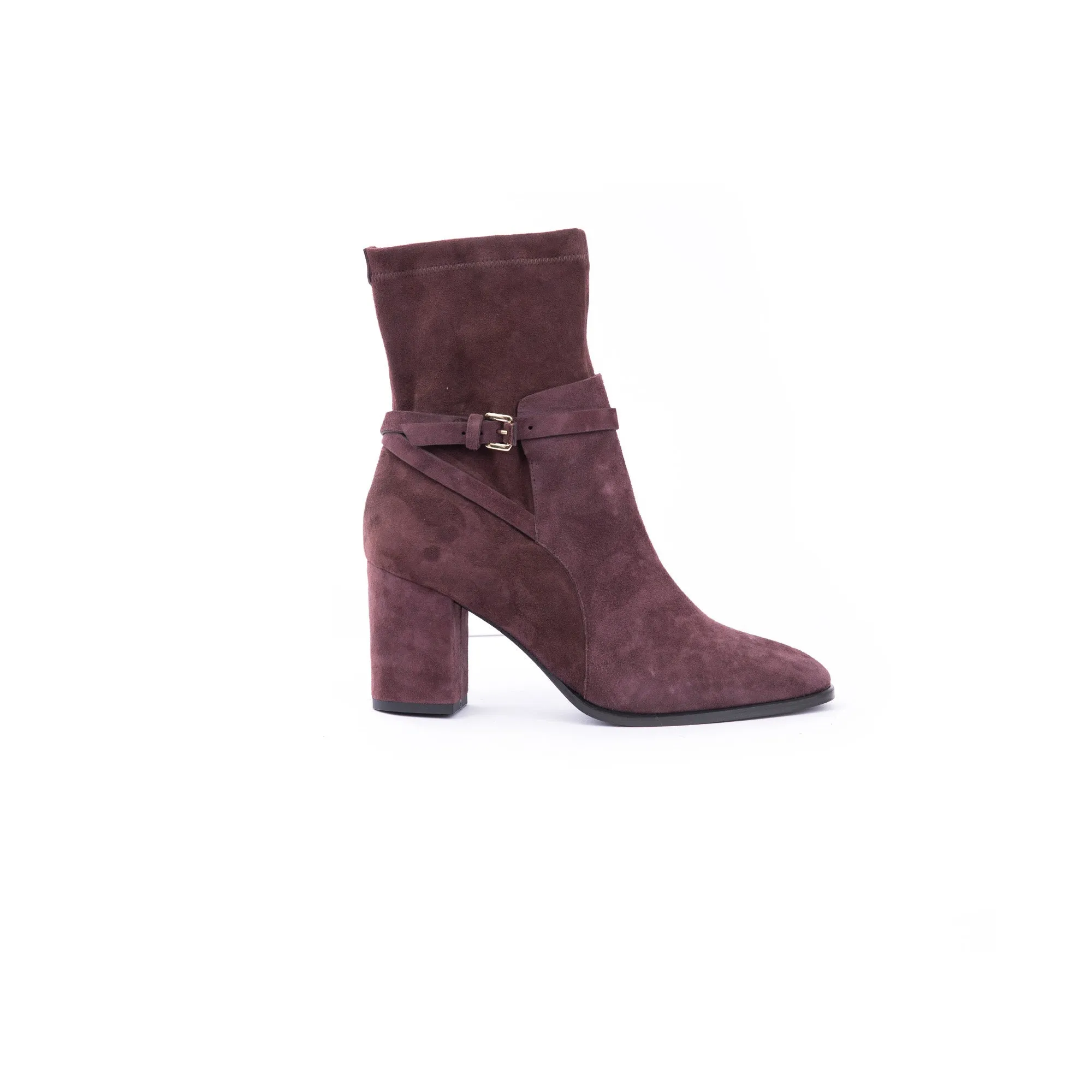 Bootie Camoscio Stretch Burgundy