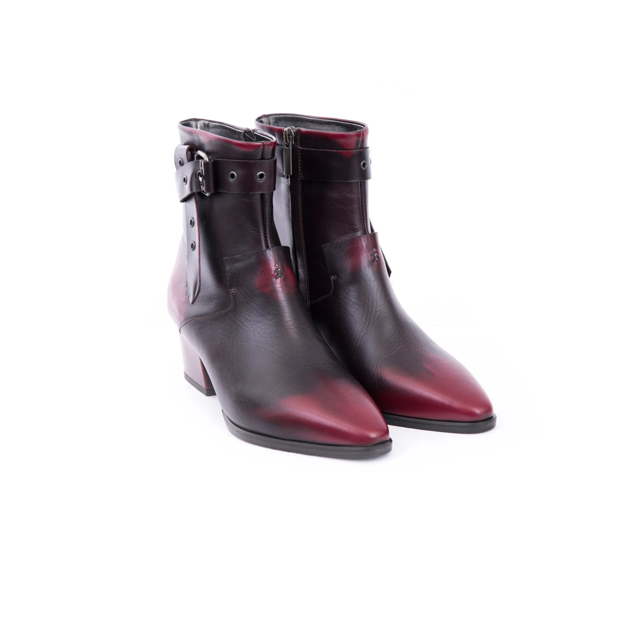 Bootie Nodo Spazzolato Burgundy