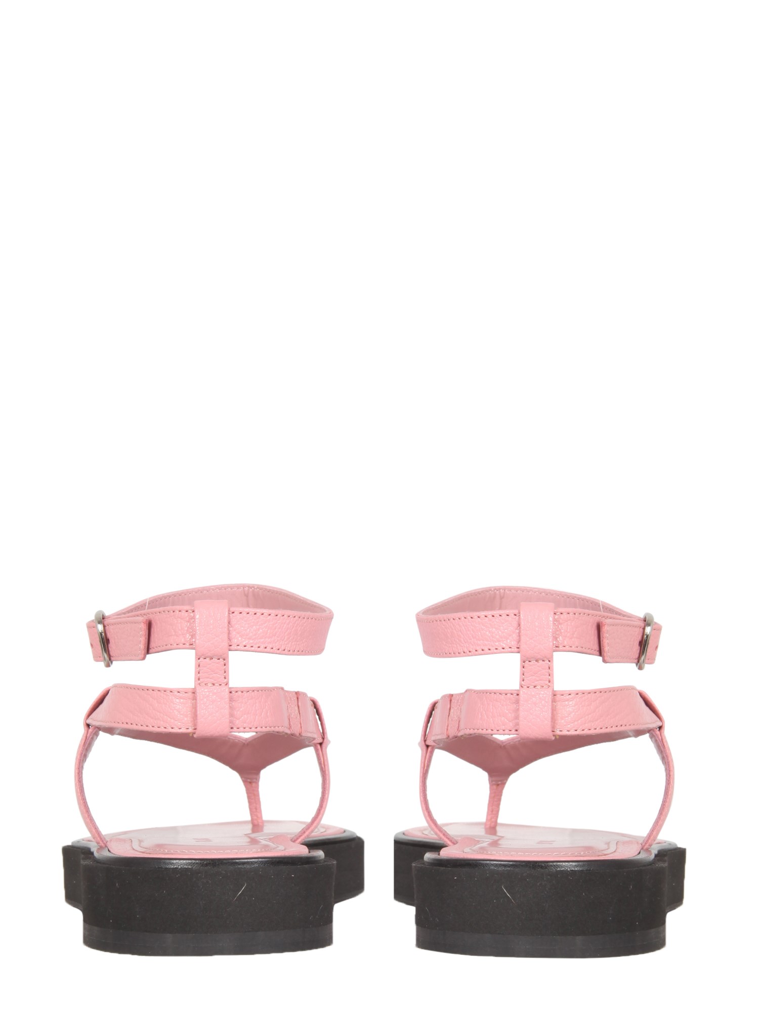 BY FAR    CECE THONG LEATHER SANDALS