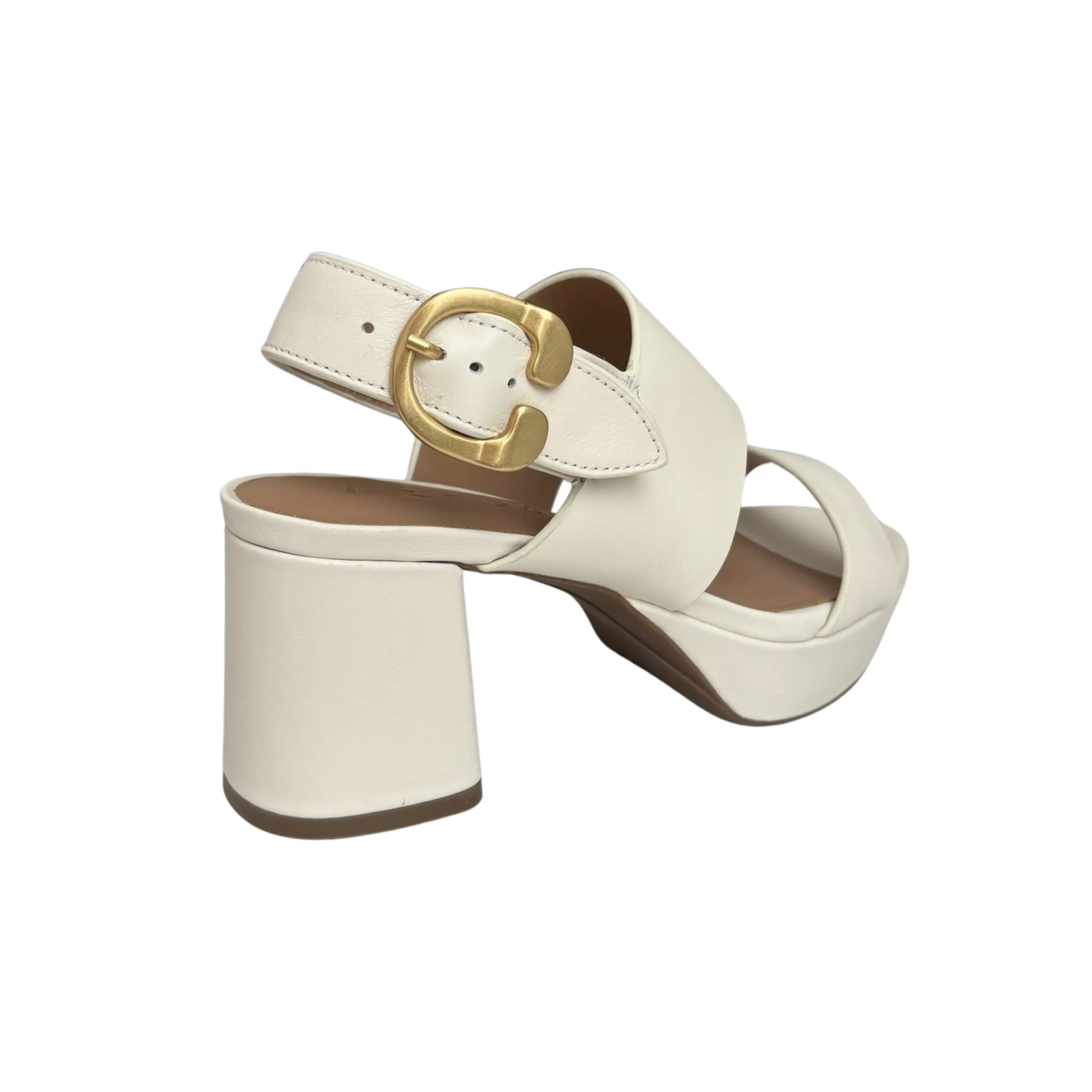 Camera Eggshell Leather Sandal