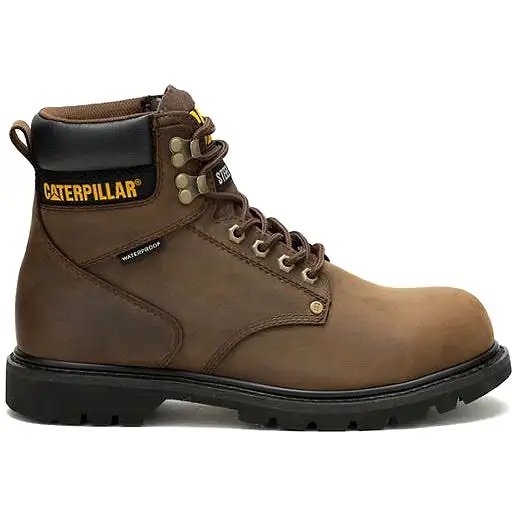 Cat Men's Second Shift Steel Toe WP Slip Resist Work Boot -Brown- P91660