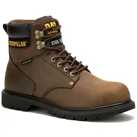 Cat Men's Second Shift Steel Toe WP Slip Resist Work Boot -Brown- P91660