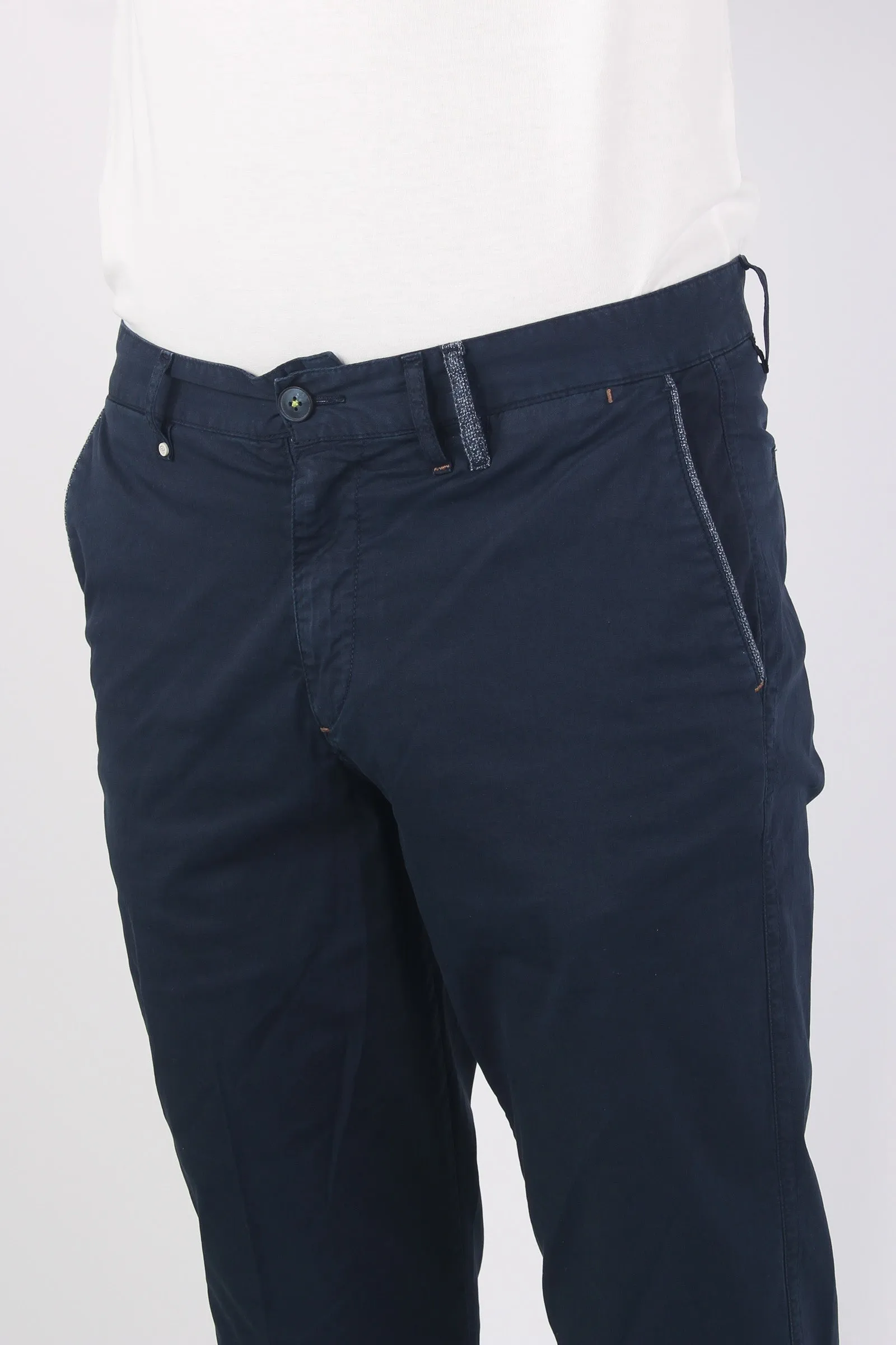 Chino Basico Cotone Blu