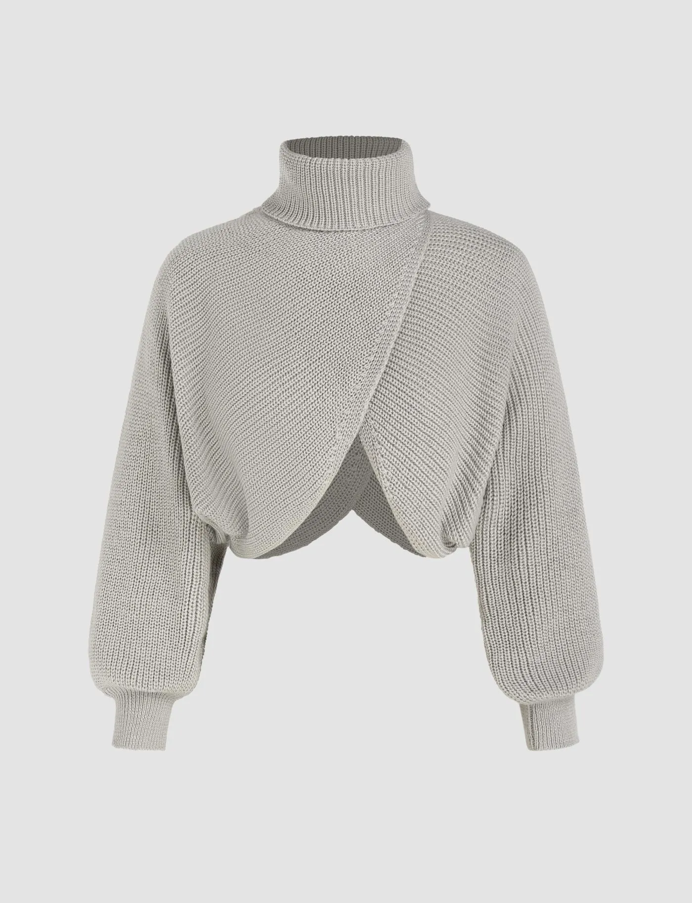 Cider  |Casual Style Long Sleeves Plain High-Neck Cropped Tops