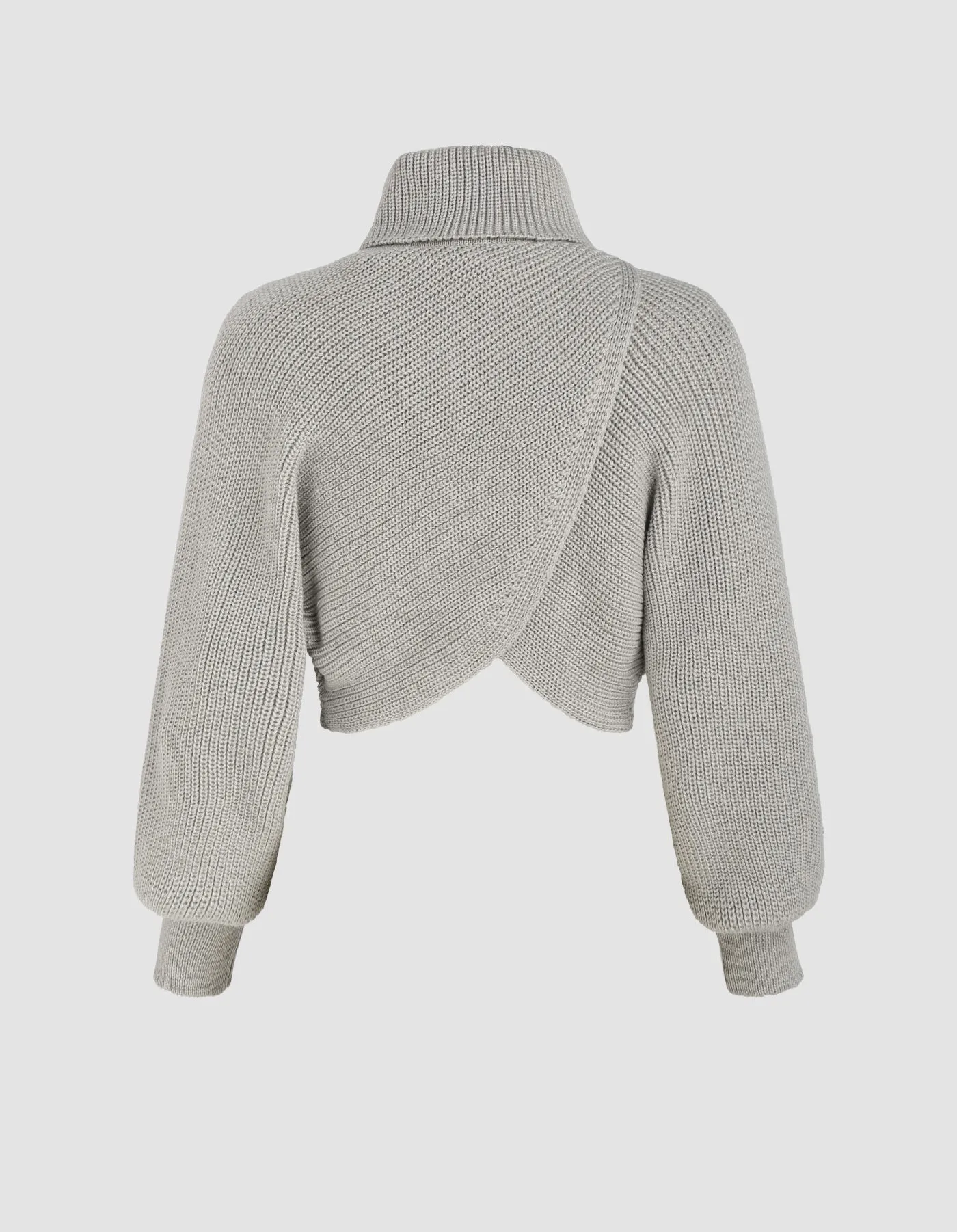 Cider  |Casual Style Long Sleeves Plain High-Neck Cropped Tops