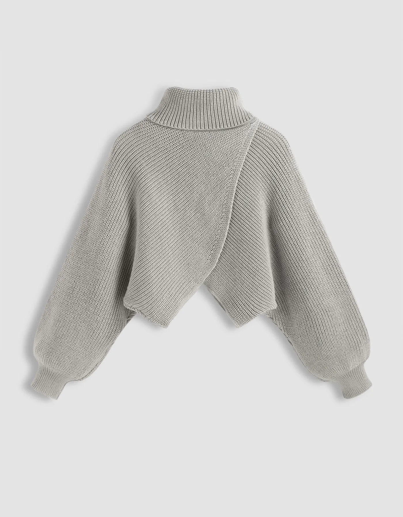 Cider  |Casual Style Long Sleeves Plain High-Neck Cropped Tops