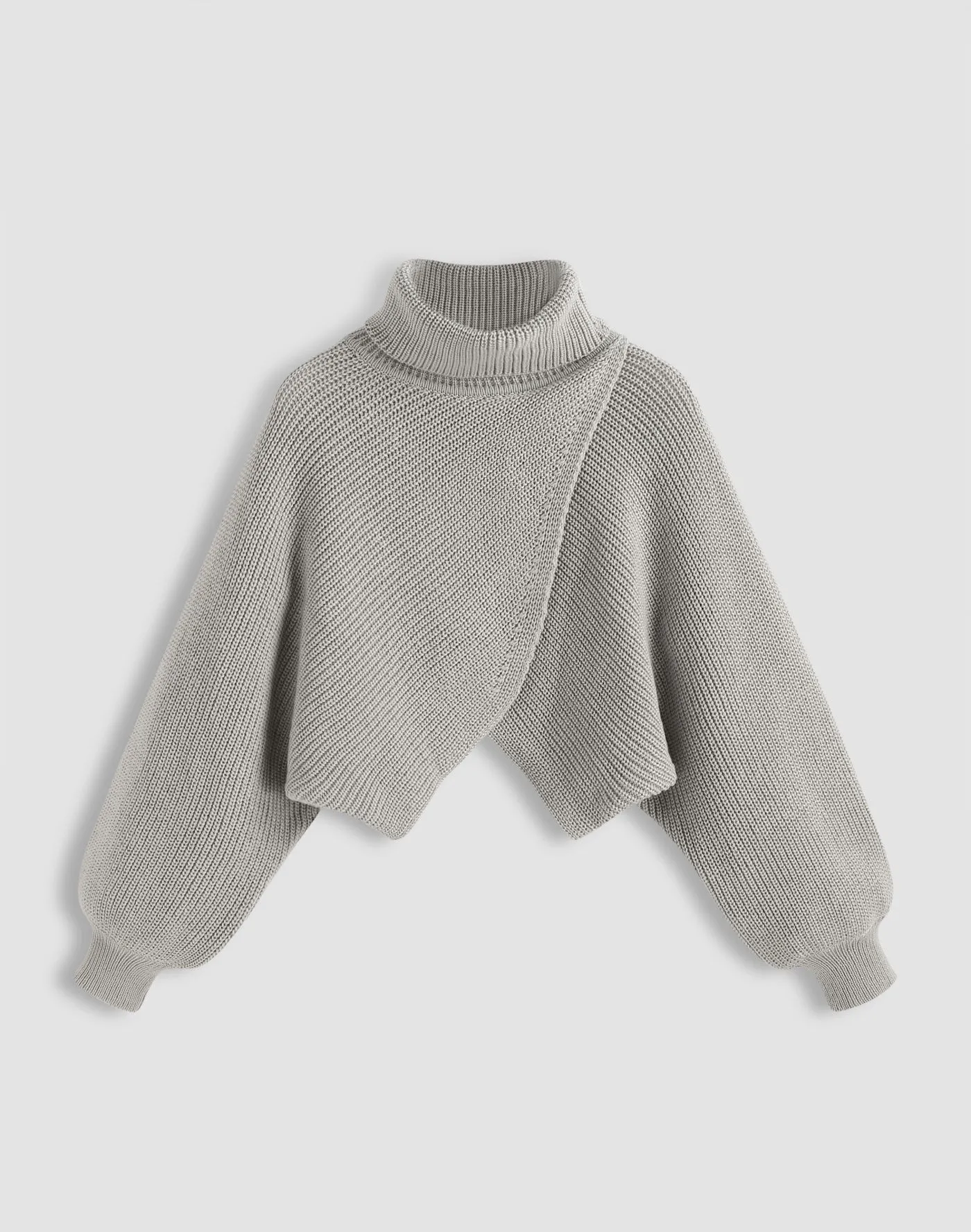 Cider  |Casual Style Long Sleeves Plain High-Neck Cropped Tops