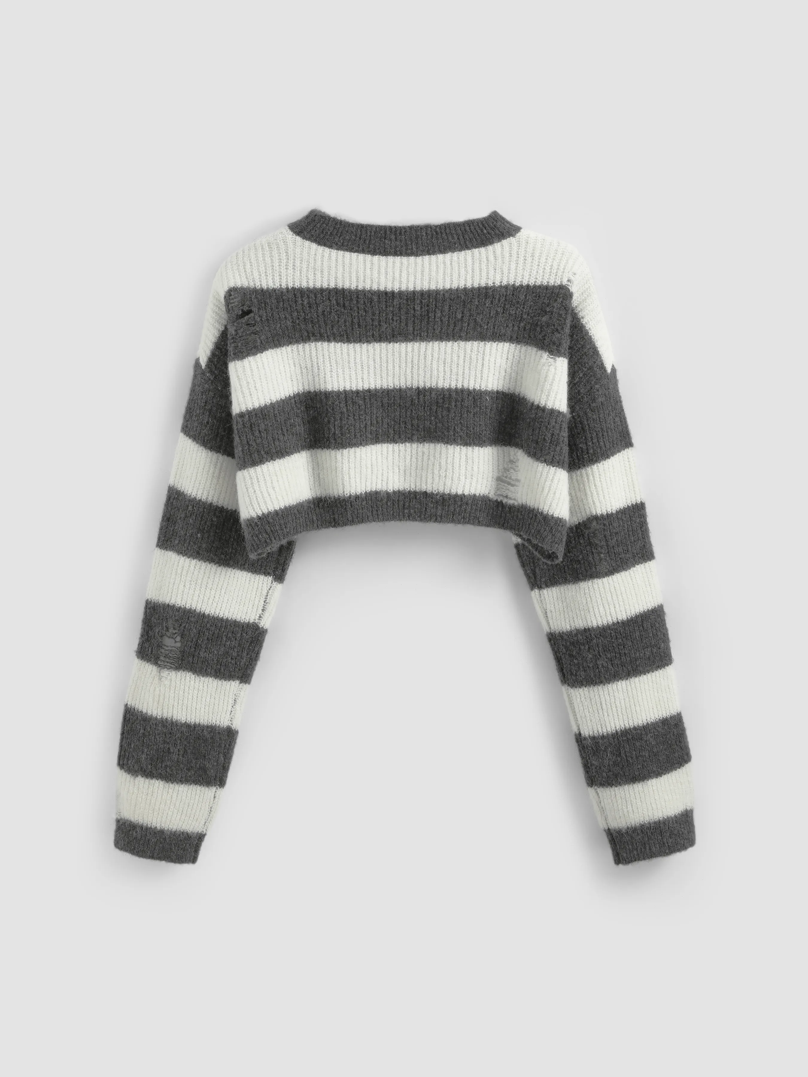 Cider  |Stripes Casual Style Nylon Long Sleeves Cropped Tops