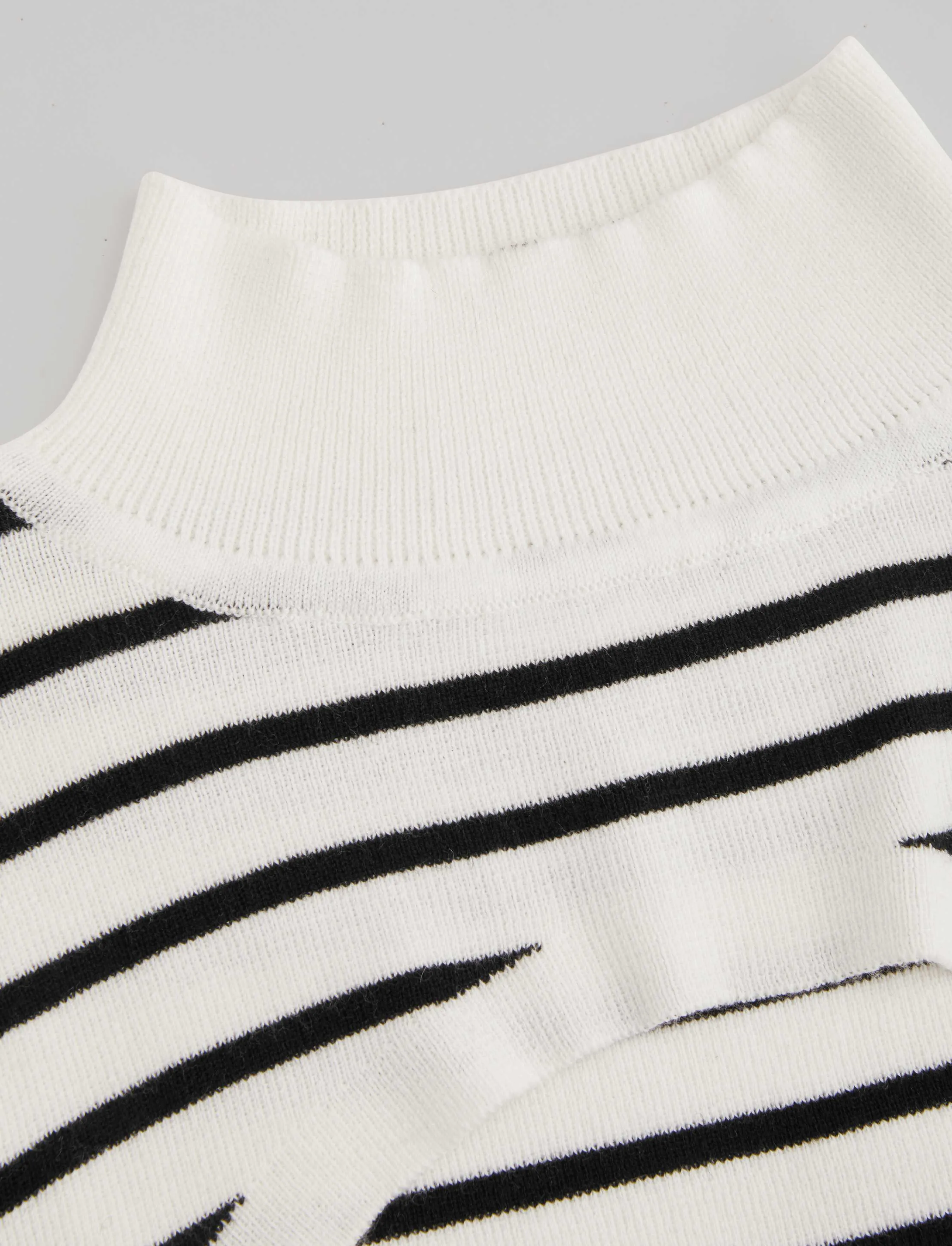 Cider  |Stripes Casual Style Wool Long Sleeves Cropped Tops