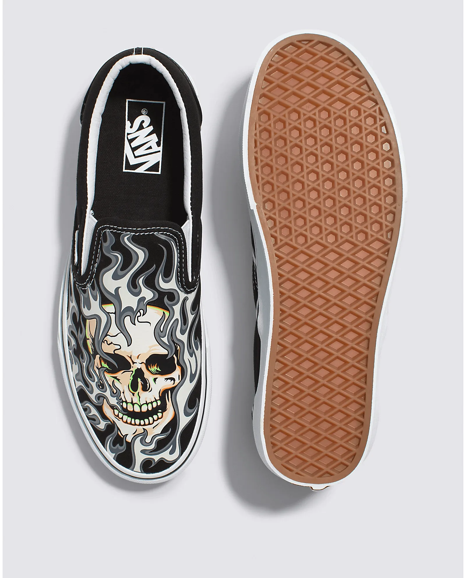 Classic Slip On Flame Skull