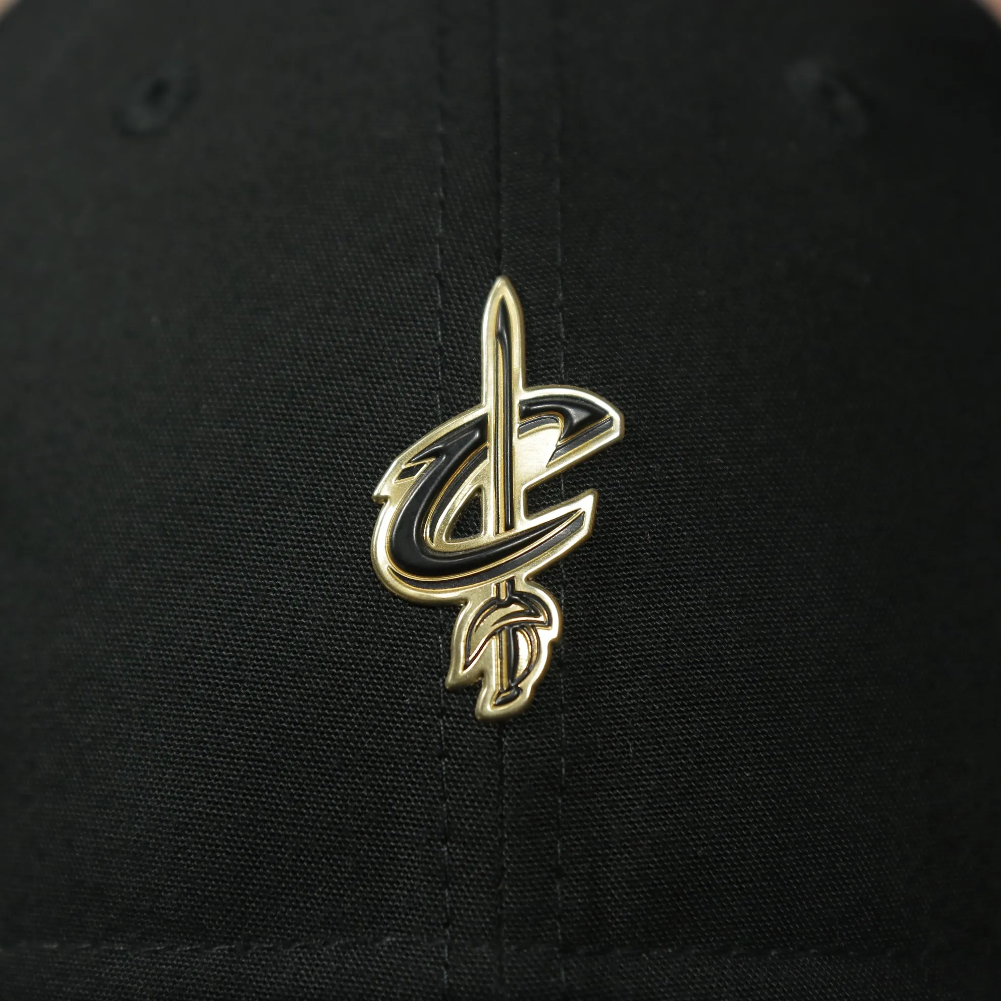 Cleveland Cavaliers 2017 NBA On Court Player Worn Black and Gold 920 Dad Hat