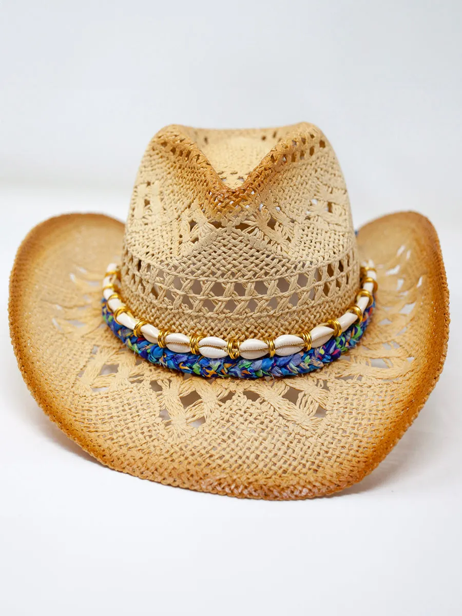 Coastal Cowgirl Straw Hat - Blue