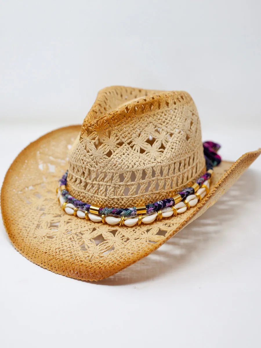 Coastal Cowgirl Straw Hat - Purple