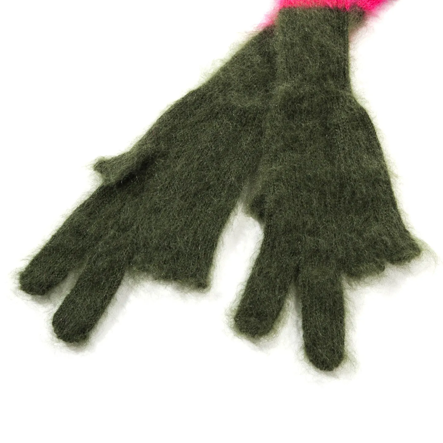 COGNOMEN PEACE MOHAIR GLOVES GREEN