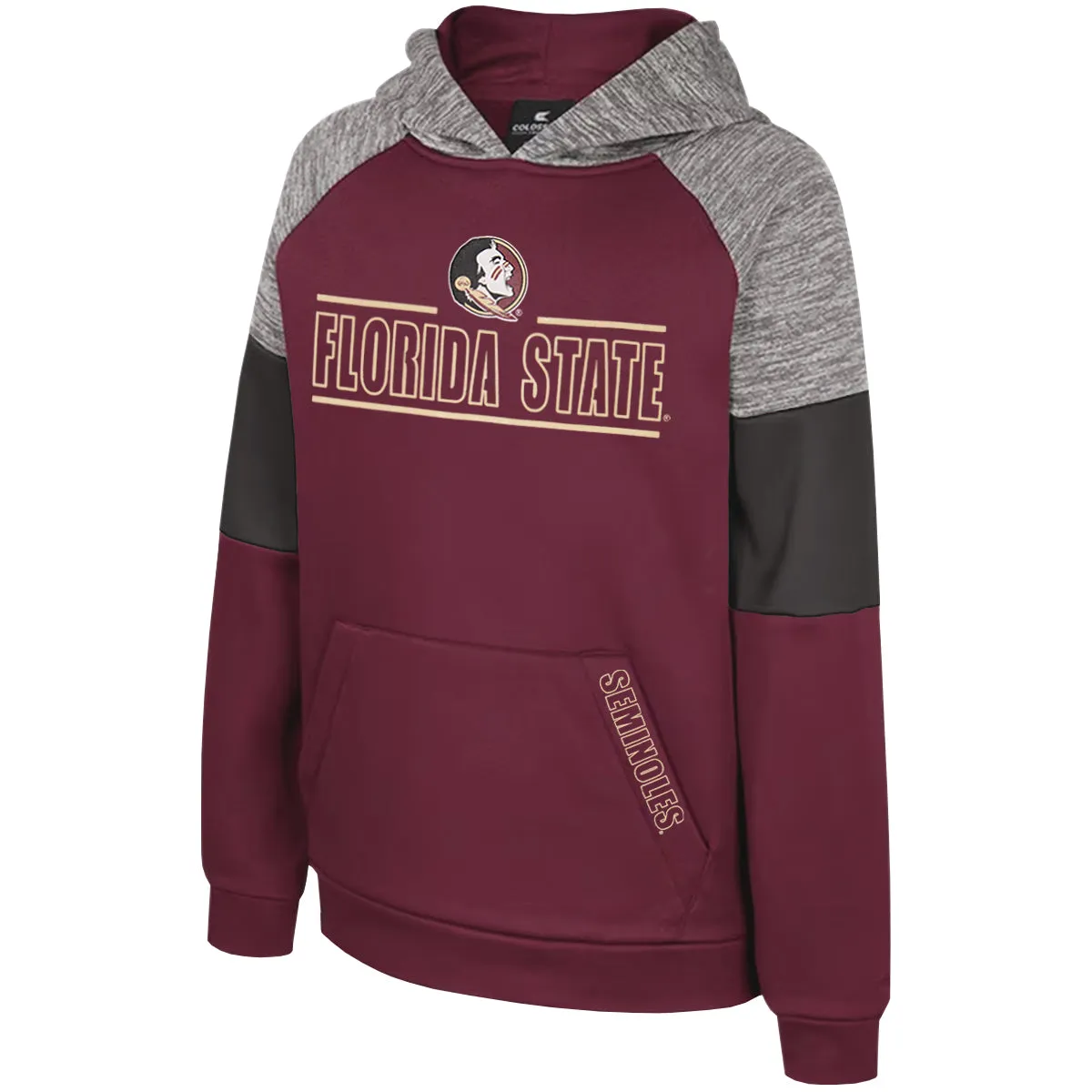 Colosseum Youth  Seminole Logo Florida State Performance Hood - Garnet/Black